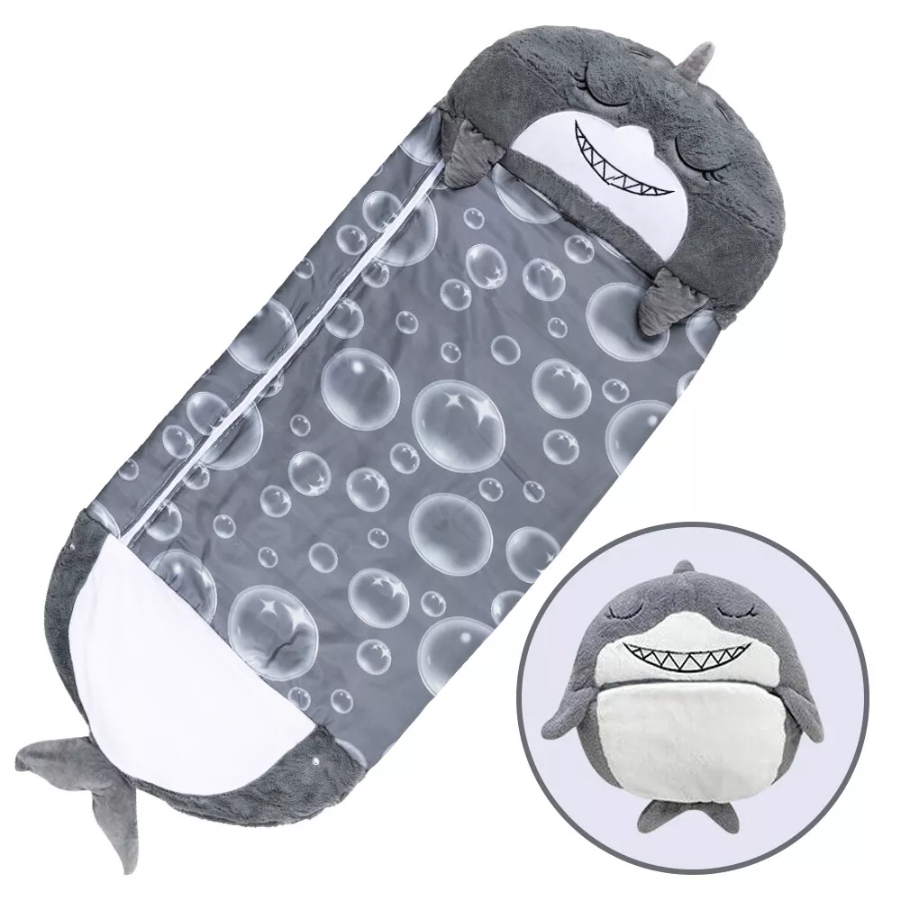 2025 NEW Large Size Kids Sleeping Bag 180cm Winter Stuffed Toy Blanket Camping-Grey