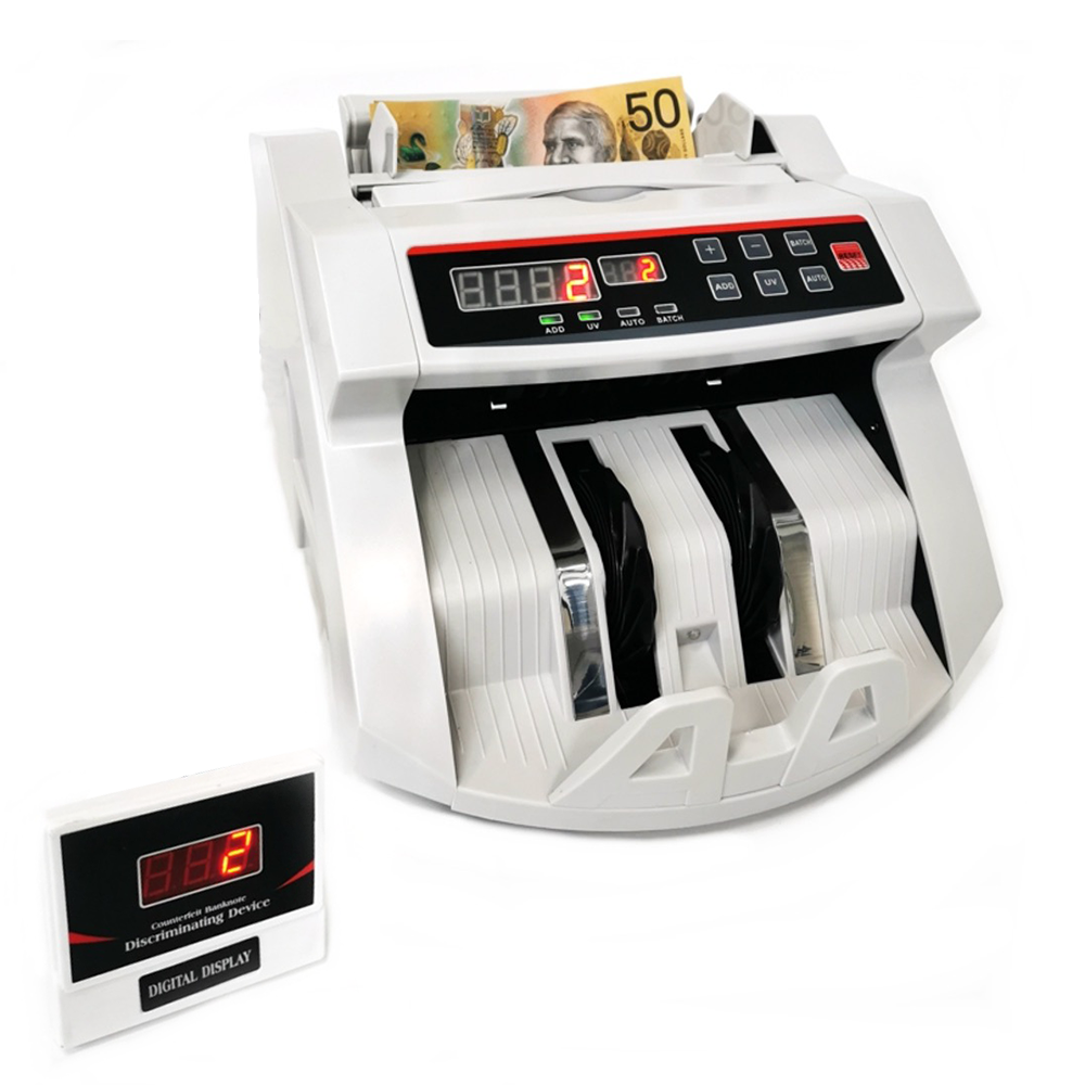 Automatic Money Counter Bill Counter Australia Banknote Counter High Speed Cash Bill Counting with UA and Dual Digital Display Suitable for AUD Dollars