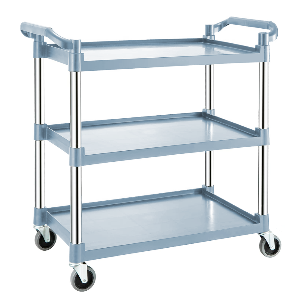 3 Tier Service Cart Trolley Restaurant Kitchen Food Serving Catering Large Shelf 300kg Capacity with Locking Wheels Hotel Restaurant Utility Cart