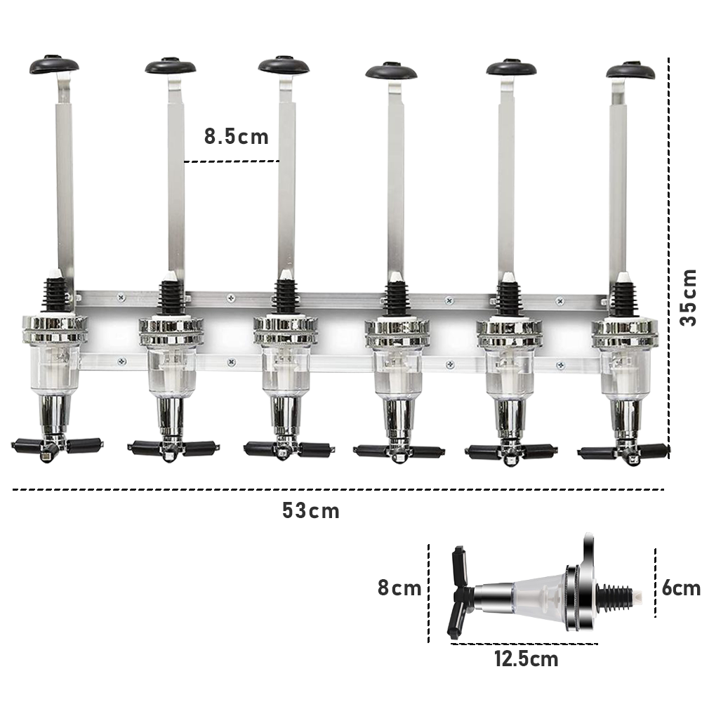 6 Bottle Bar Beverage Liquor Dispenser Alcohol Drink Shot Cabinet Professional Alcohol Dispenser Station Wall Mounted Wine Racks Cocktail Wine Holder