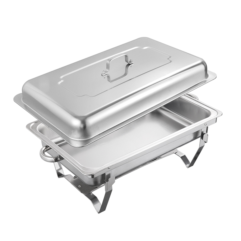 9Lx1 Food Buffet Warmer Pan Bain Marie Bow Chafing Dish Insulated Stainless Steel Stackable Tray Catering Food Server Set with Lid Party Banquet Dining