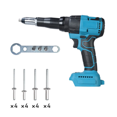 Cordless Electric Rivet Gun-Brushless Automatic Blind Rivet Tool Kit Riveting Gun Body Compatible for Makita Battery 18V-Skin with 4 Rivets