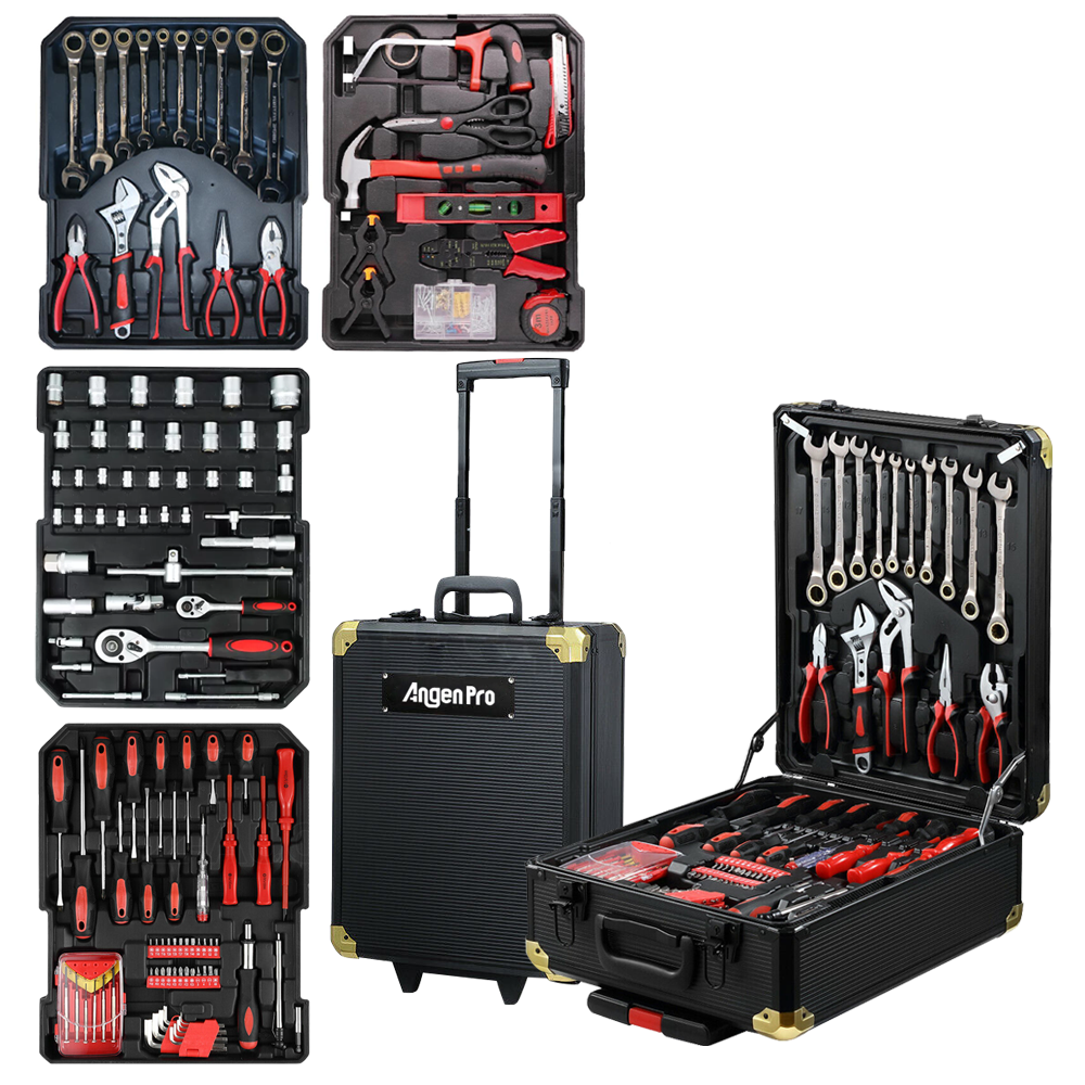 1375PCS Portable Tool Kit Trolley Comprehensive Repair Universal DIY Hand Tools Case Mechanics Toolbox Set Organiser Box with Wheels and Locks 50X37X10CM