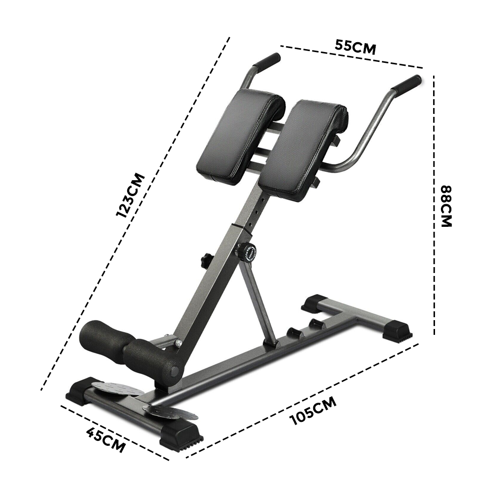 Weight Bench Back Roman Chair Fitness Back Home Gym Workout Foldable 10 Level Adjustable 180kg Weight Capacity Back Extension Strength Training Equipment