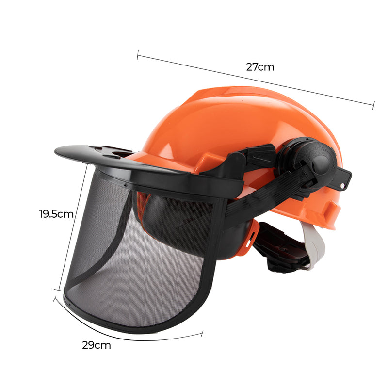 Chainsaw Brushcutter Hard Hat Safety Helmet Face Shield With Visor & Ear Muffs For Landscaping Gardening Lawn Mowing Edge Trimming CE Approved