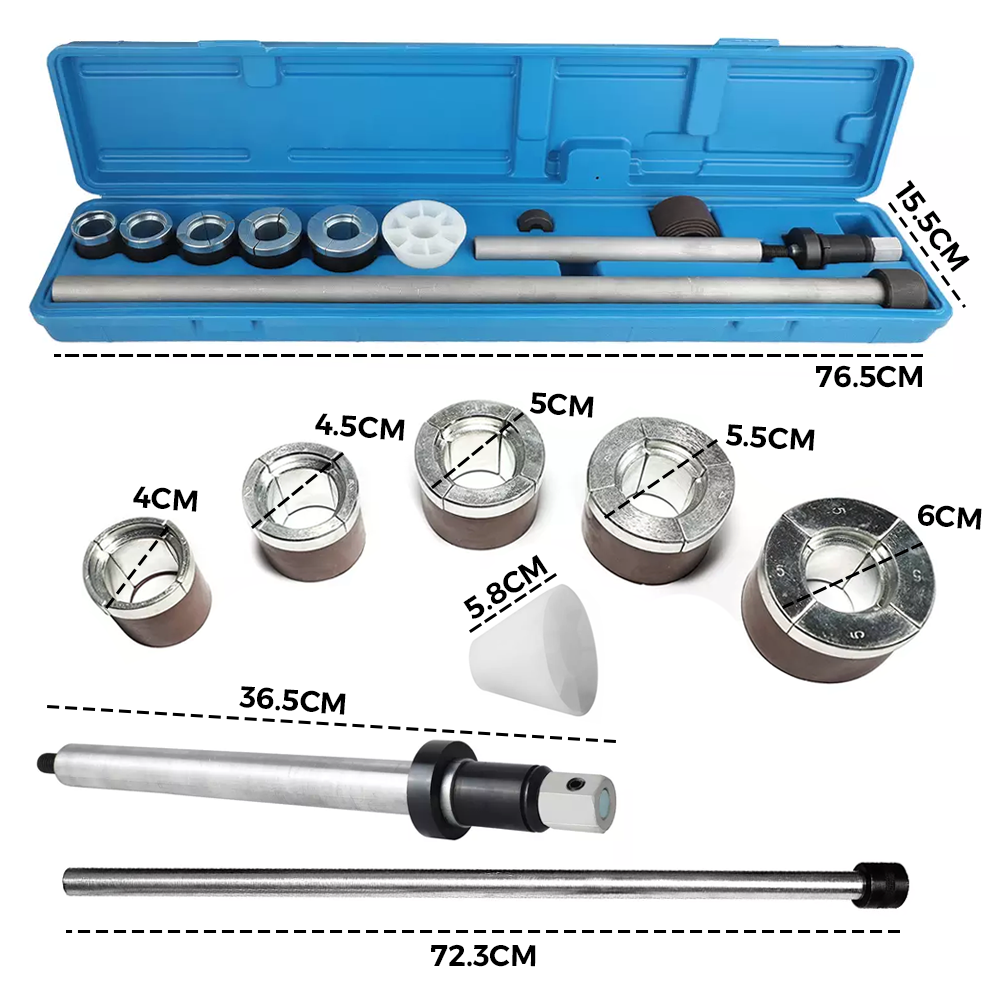 Cam Bearing Removal and Installation Tool Set Complete Camshaft Bearing Tool Kit with 1-1/8 to 2-2/3 Inch Adapters Covers Most Domestic and Import Vehicles