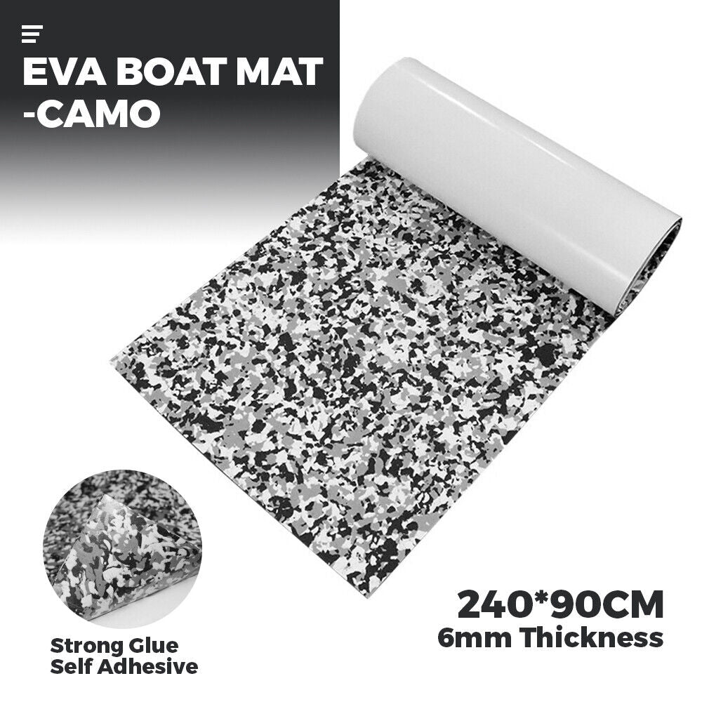 EVA Boat Flooring Mat Camo Foam Boat Decking Faux Teak Marine Mat Boat Carpet Sea Deck Marine Flooring for Motorboat RV Yacht Kayak Surfboard 240cmx90cm