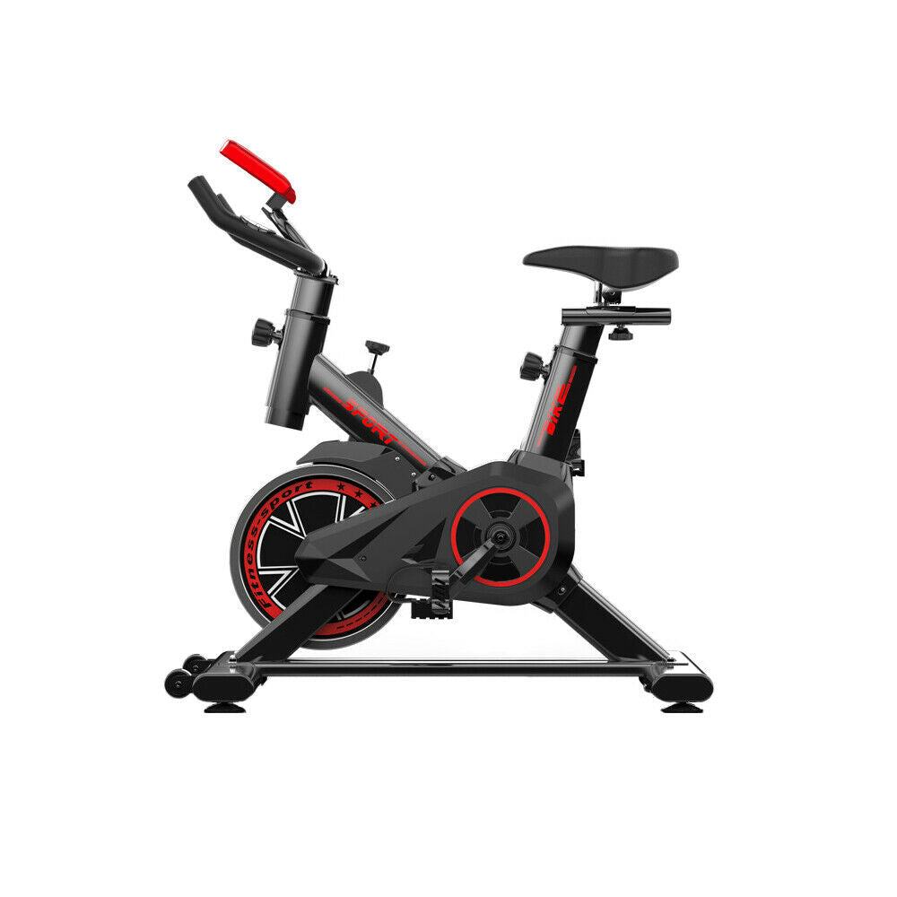 Fitness Spin Bike Exercise-Stationary Indoor Cycling Bike LED Display Workout Adjustable Flywheel Cycling Silent Belt Drive-100kg/220lbs Weight Capacity