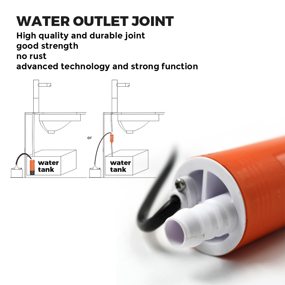 SEAFLO Submersible Inline Pump 12V 280GPH Transfer Pump Water Resistant High Pressure Washing Water Diesel Pump For RV Marine Boat Caravan