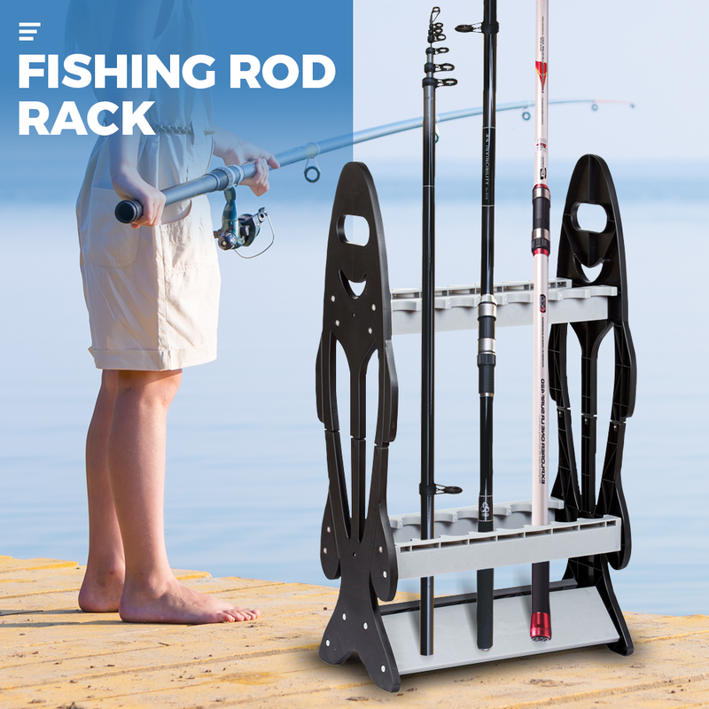 16 Fishing Rod Holder Storage Rack Pole Stand Organizer