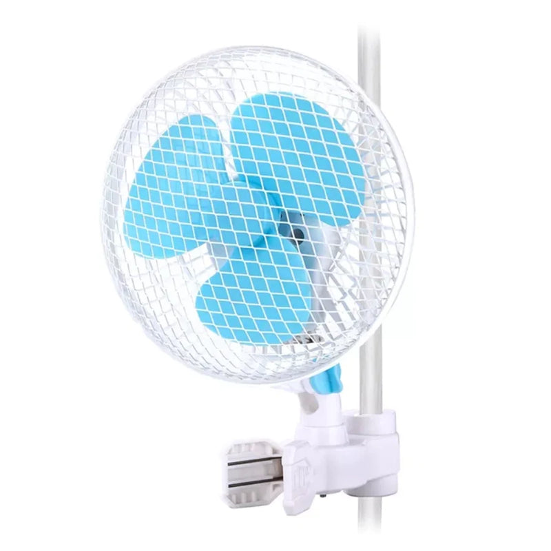 Portable 20W 2 Speed Hydroponic 6" Clip-on Fan 90 Degree Oscillating Clip Fan 230mm  Auto Wave Grow Tent Pole Design Super quiet for Hydroponic