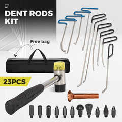 23pcs PDR Tools Push Rods Spring Stainless Steel Dent Repair Kit Dent Removal Rods Set for Car Minor Dents Remover Puller Hail Damage Door Dings