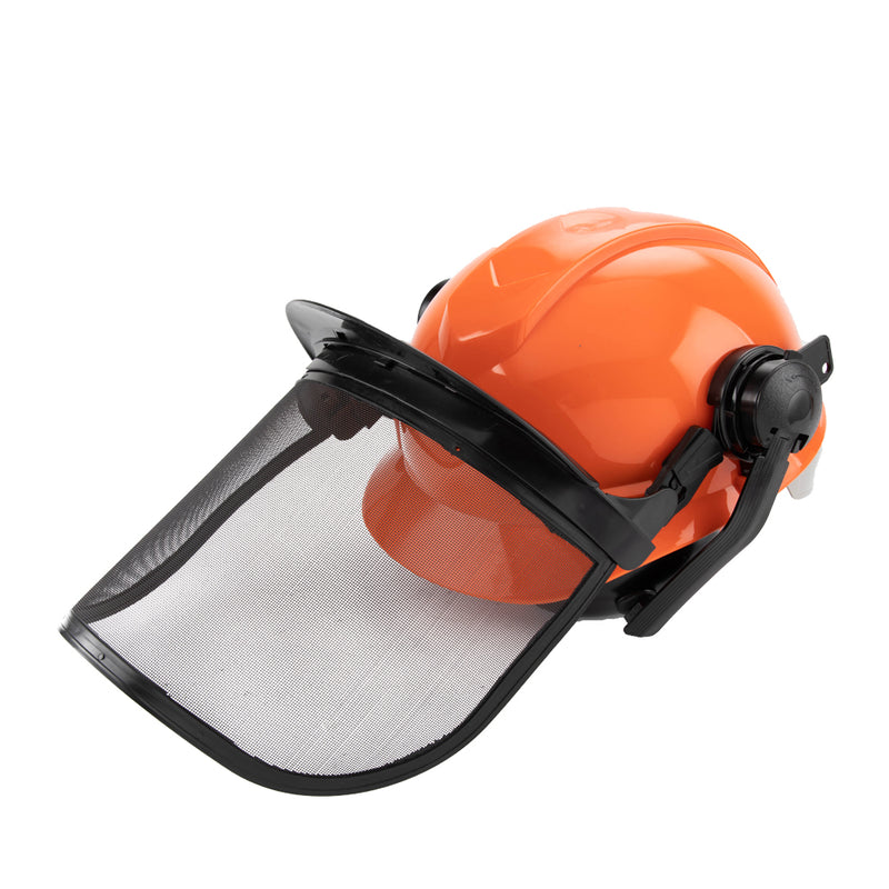 Chainsaw Brushcutter Hard Hat Safety Helmet Face Shield With Visor & Ear Muffs For Landscaping Gardening Lawn Mowing Edge Trimming CE Approved