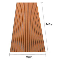 Premium EVA Foam Decking Sheet Brown-2400x900mm Faux Teak Marine Mat for Boat Flooring Marine Carpet Cooler Tops Seating Non-Slip Self-Adhesive Flooring