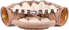 Cat Bed with Tunnel Coffee 2-in-1