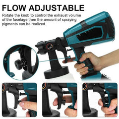 1400ml Cordless High Pressure Spray Gun Flow Adjustable Spray Gun Paint Sprayer Home Interior Exterior With 2 Nozzles For Makita 21V Battery-Skin Only