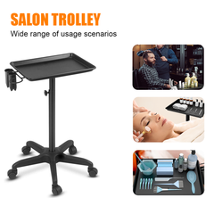 Hair Salon Trolley Hairdressing Storage Cart Beauty Tool Extension Colouring Tattoo Stand on Wheels Rolling Spa Organiser Adjustable