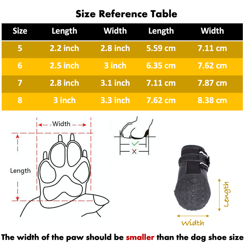 4PCS Size7 Dog Socks Protective Booties Anti Slip Rain Boots Pet Dog Shoes