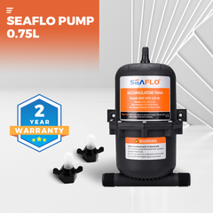 Seaflo Accumulator Tank Booster Pump 0.75L/25 OZ 125 PSI Easy Connect Ideal for RV Yachts RVs Agriculture Flow Control Pressurized Water Systems