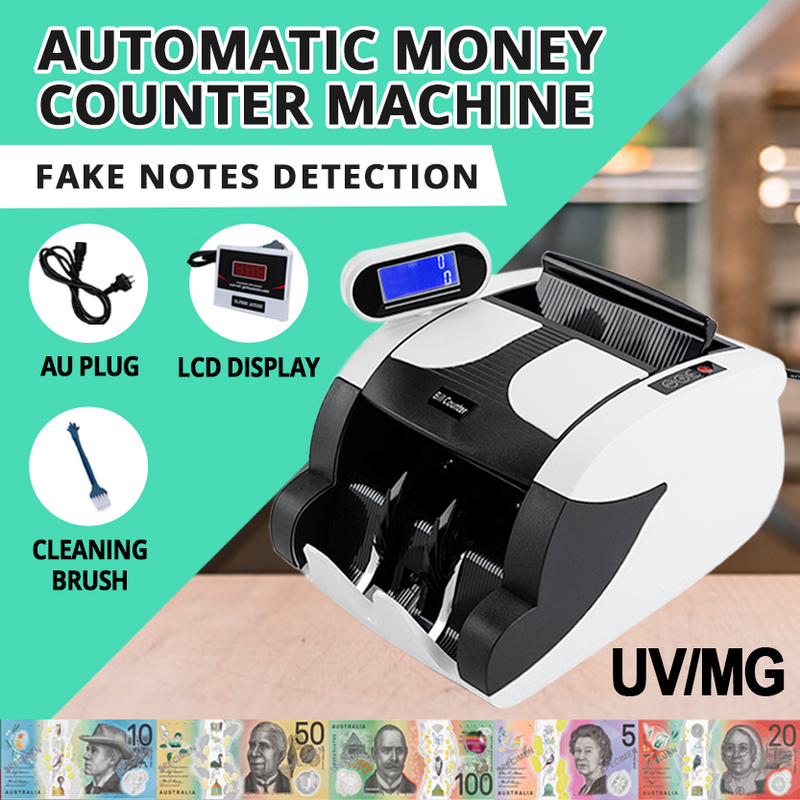 Automatic Money Counter Bill Counter Australia Banknote Counter High Speed Cash Bill Counting Machine with UA and Digital Display Suitable for AUD Dollars